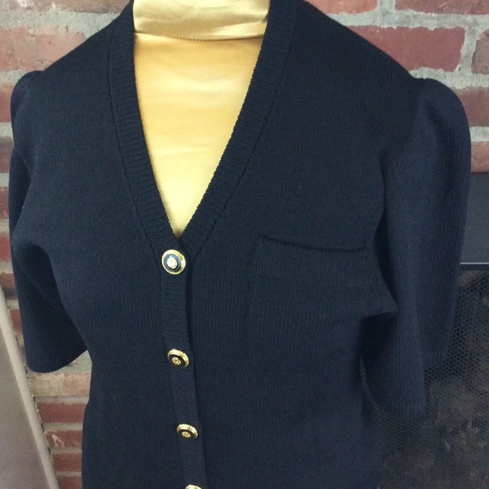 Vintage St. John Santana Knit Bell Sleeve Cardigan - Picture 2 of 8